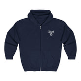 Spark Blue Ocean Light Zip Hoodie — Nautical Surf Logo Full-Zip Sweatshirt