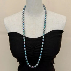 Y·YING Freshwater Black Pearl Long Necklace 32.5"