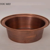 Handcrafted Vintage Red Copper Basin,Large Size Laundry Tub for Home,Bathroom,Kitchen, Adult & Baby Bath Basin Wash Basket