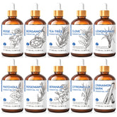 HIQILI 100% Tea Tree Essential Oil 100ml for Aromatherapy Massage DIY Beauty Skin Hair Relaxation Lavender Ginger Sandalwood