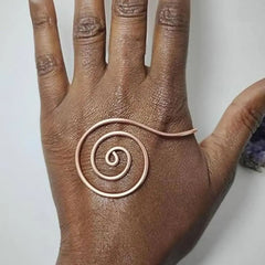 Adjustable Copper Palm Ring Handmade Jewelry Accessories Spiral Palm Ring Portable Copper Cuff for Meditation & Energy Healing