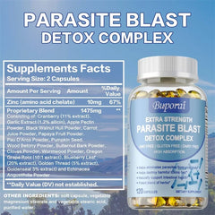 Parasite Blast Detox Complex - Supports Intestinal Health, Eliminates Parasites, Promotes Metabolism, and Enhances Immunity
