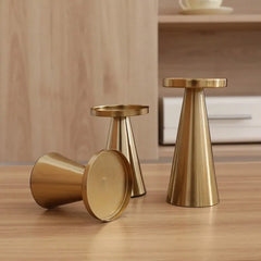3pcs Candlestick Copper-Plated Tea Candle Light Candlestick Set for Wedding Home Decoration Table Black Candle Holder