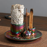 Candle Holder Electroplated Color Incense Burner Palo Santo Holder Sage Holder Incense Holder for Sticks Multifunctional Burner