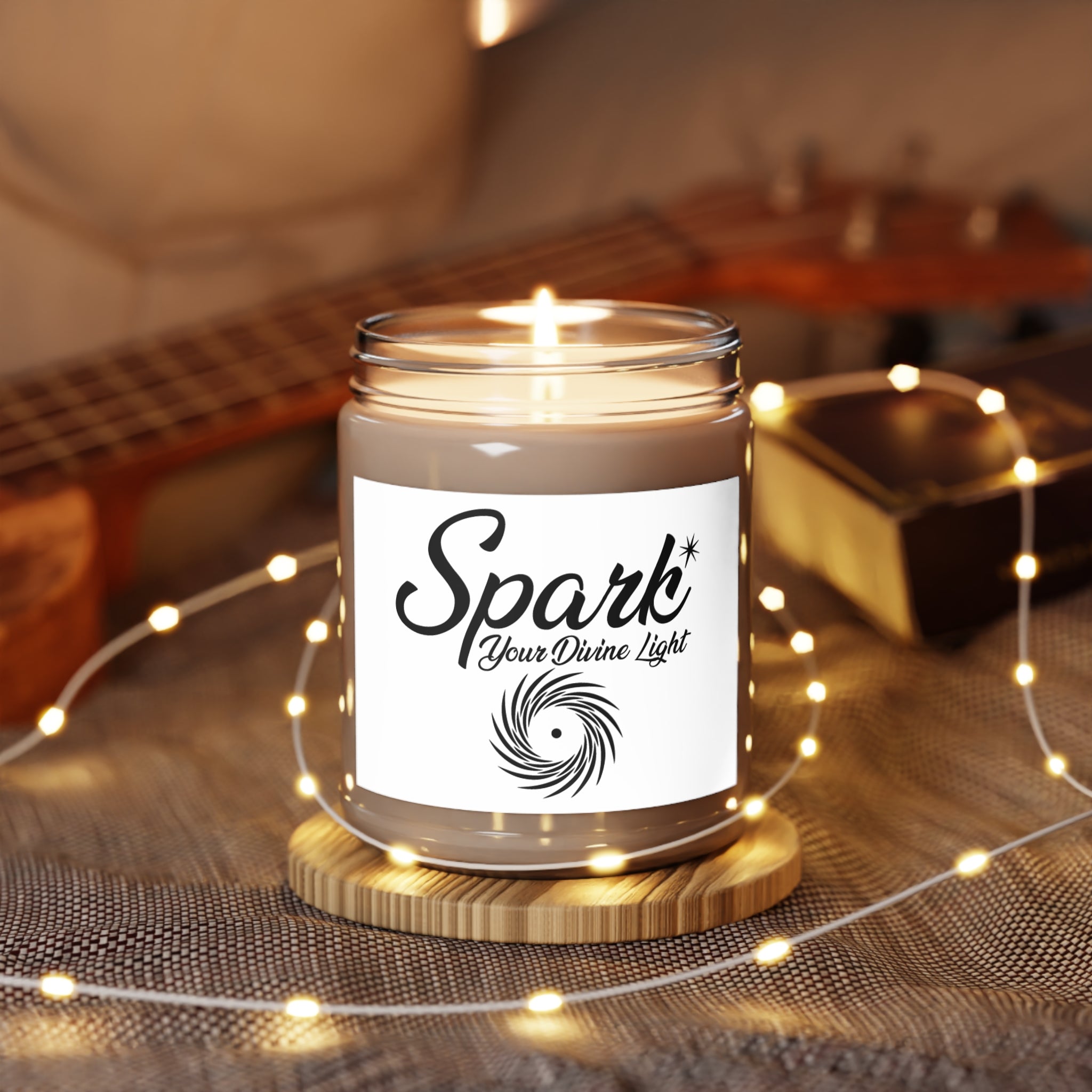 Soy Candle — "Spark Your Divine Light" 9oz Scented Jar