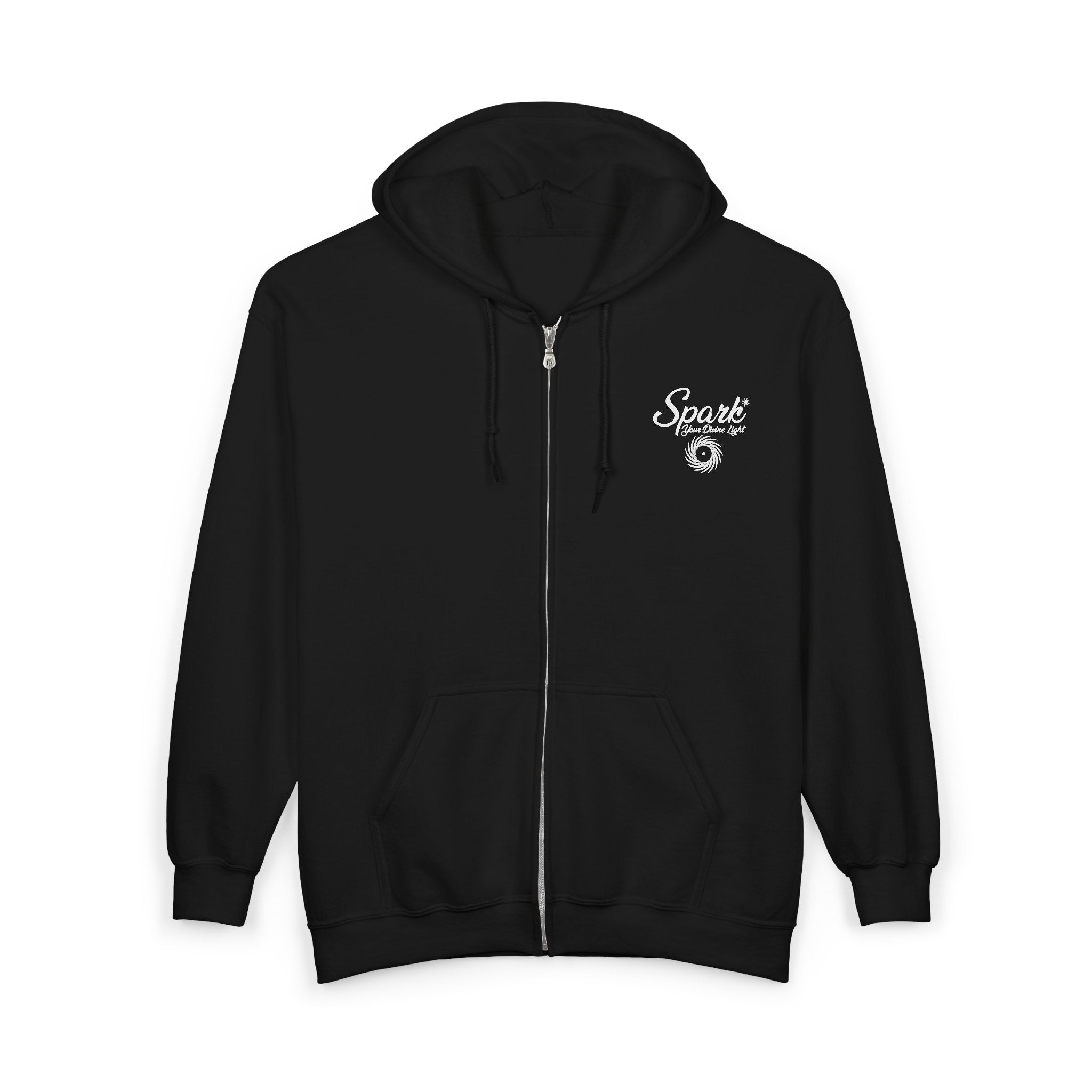 Spark Blue Ocean Light Zip Hoodie — Nautical Surf Logo Full-Zip Sweatshirt