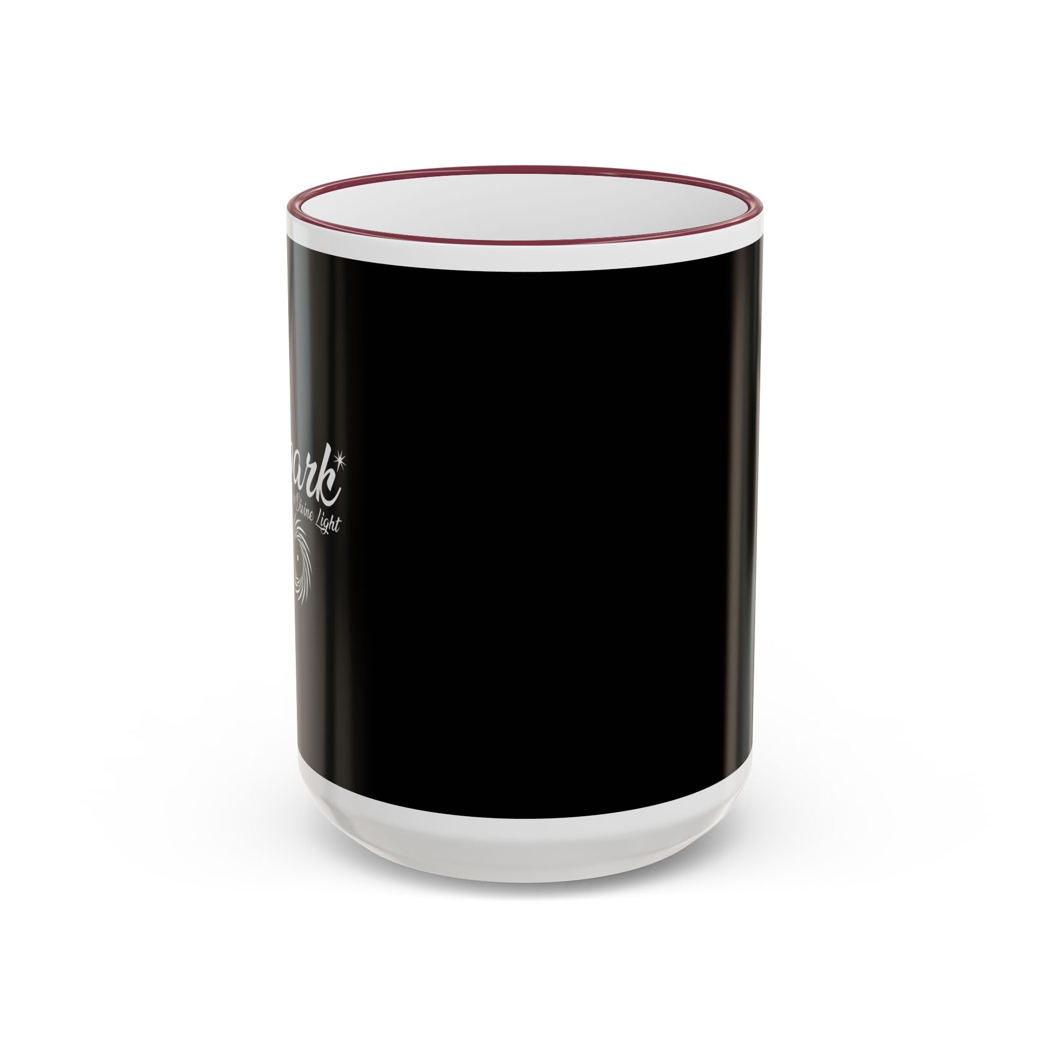 Accent Rim & Handle Mug Black Minimalist Coffee Cup with Blue Rim & Handle