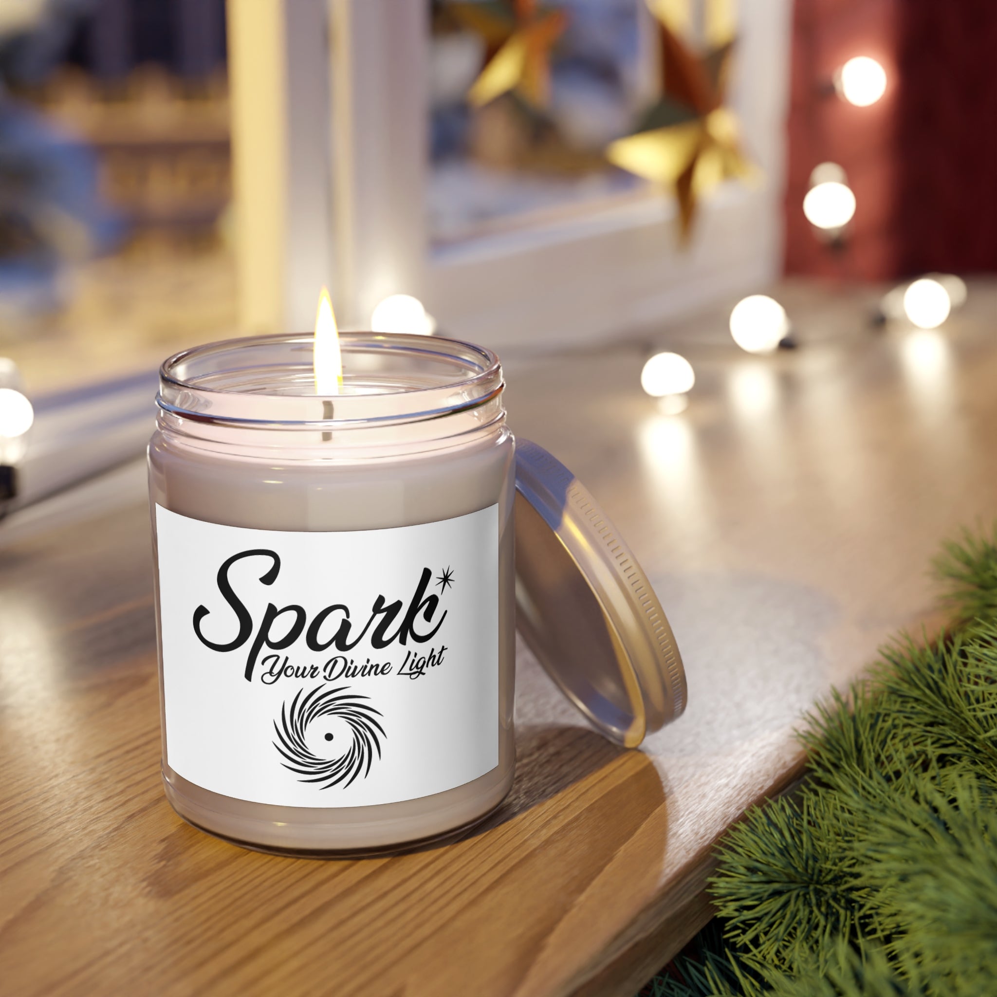 Soy Candle — "Spark Your Divine Light" 9oz Scented Jar