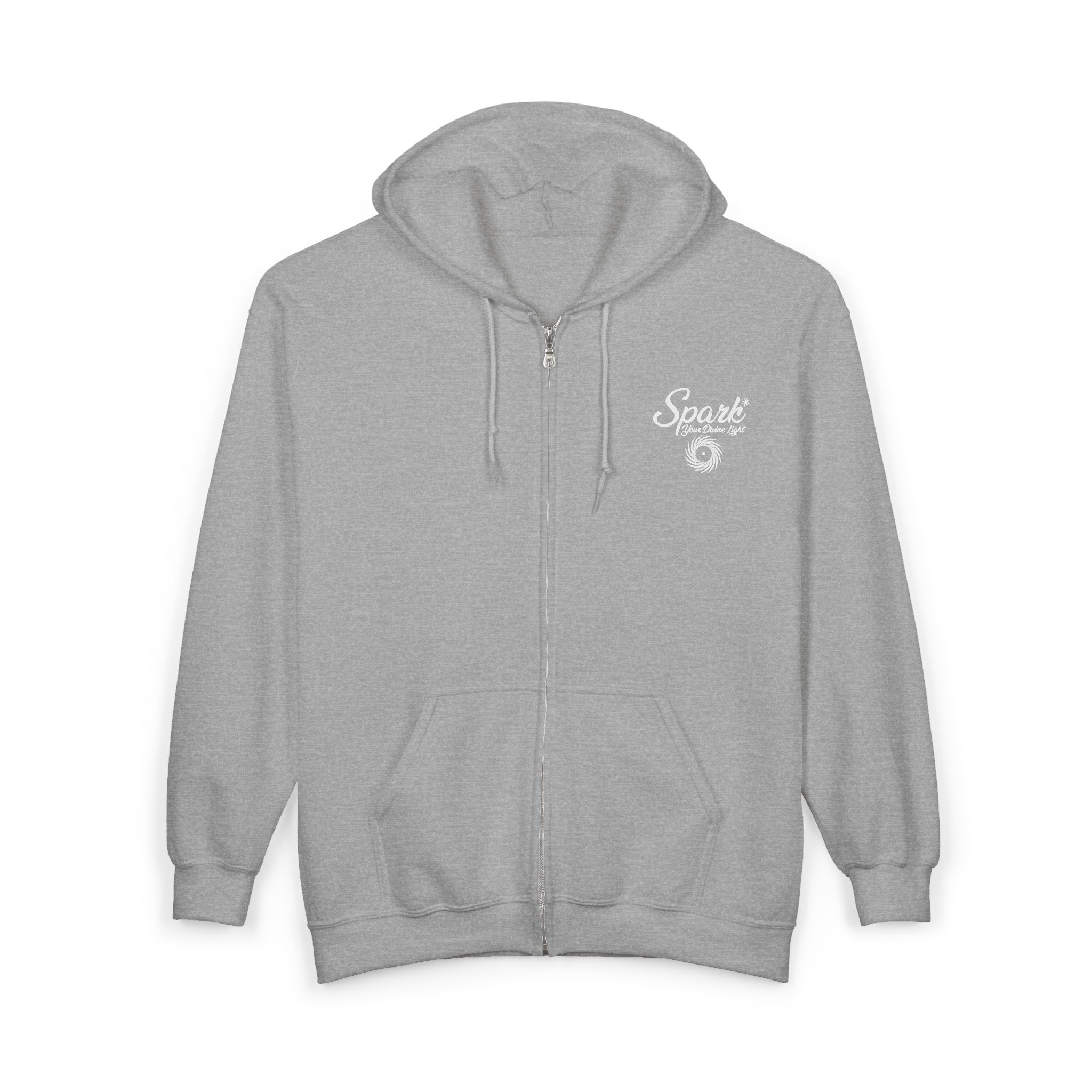 Spark Blue Ocean Light Zip Hoodie — Nautical Surf Logo Full-Zip Sweatshirt