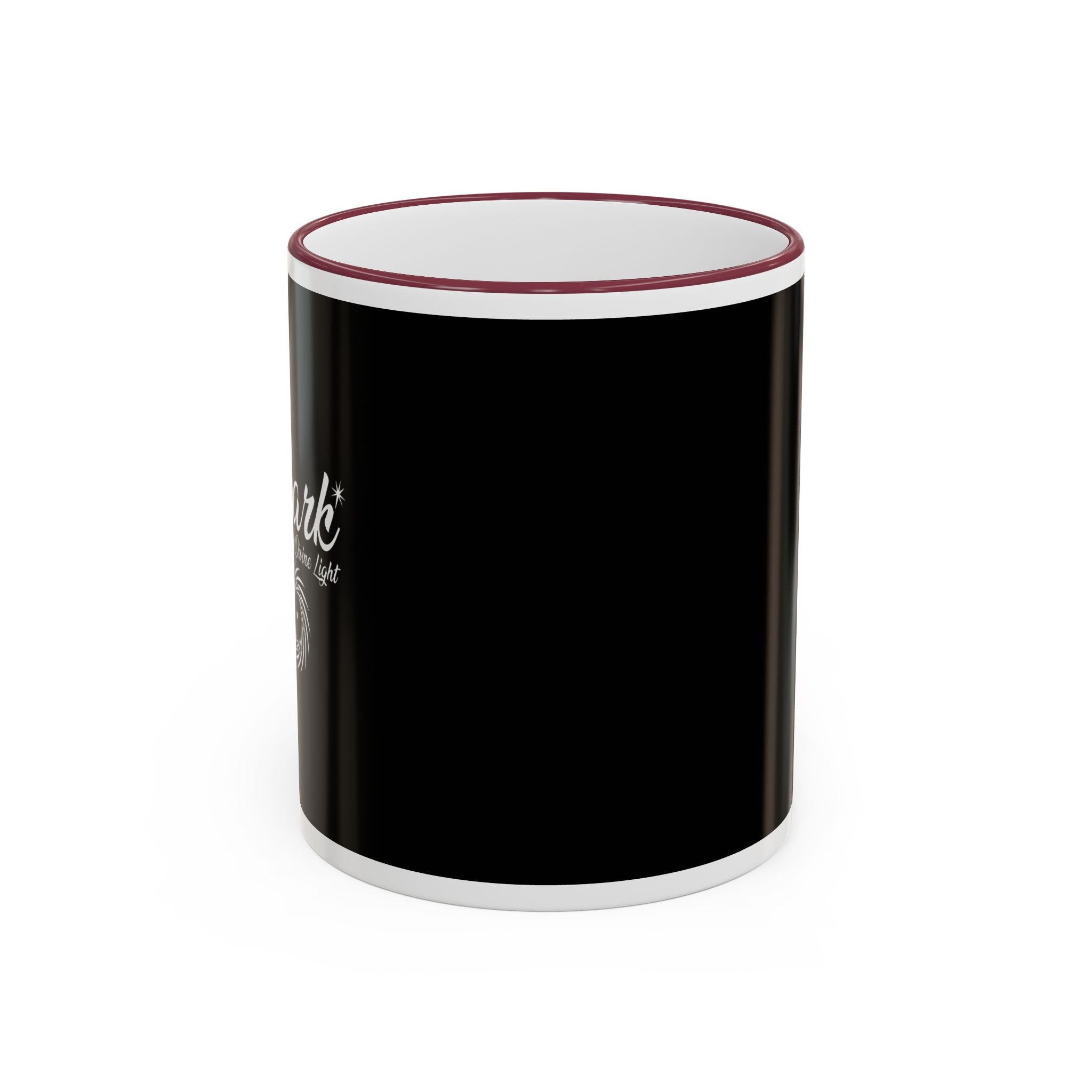 Accent Rim & Handle Mug Black Minimalist Coffee Cup with Blue Rim & Handle