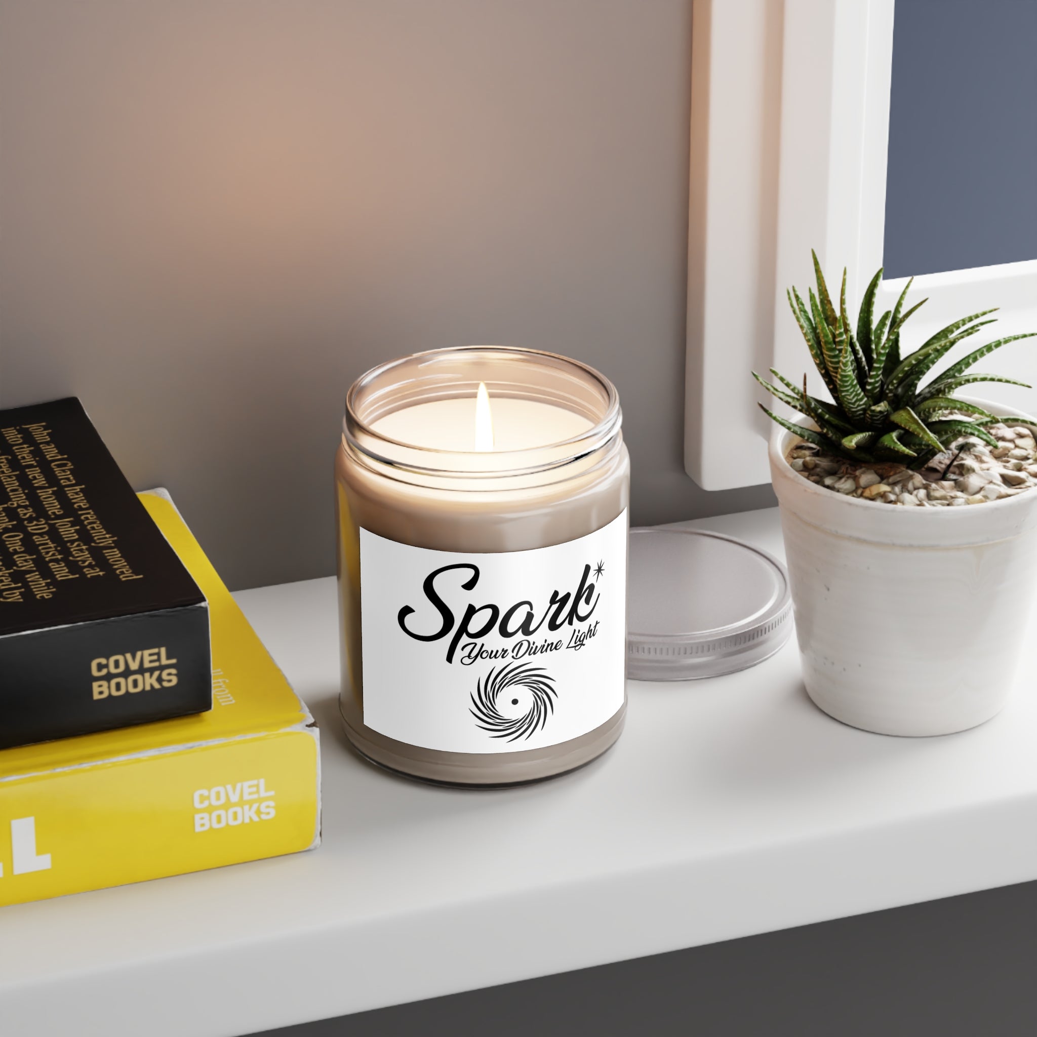 Soy Candle — "Spark Your Divine Light" 9oz Scented Jar