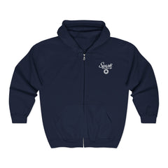 Spark Blue Ocean Light Zip Hoodie — Nautical Surf Logo Full-Zip Sweatshirt