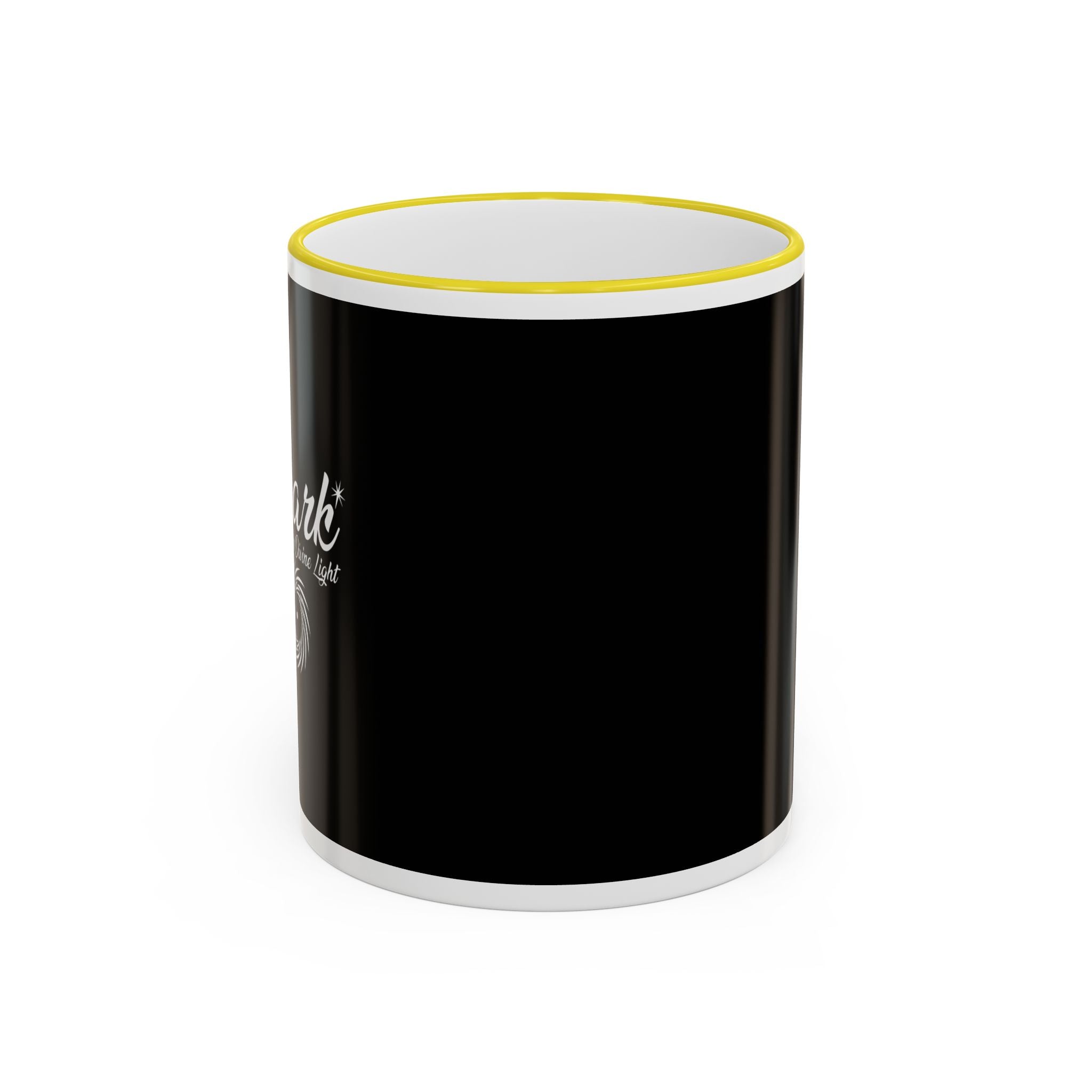 Accent Rim & Handle Mug Black Minimalist Coffee Cup with Blue Rim & Handle