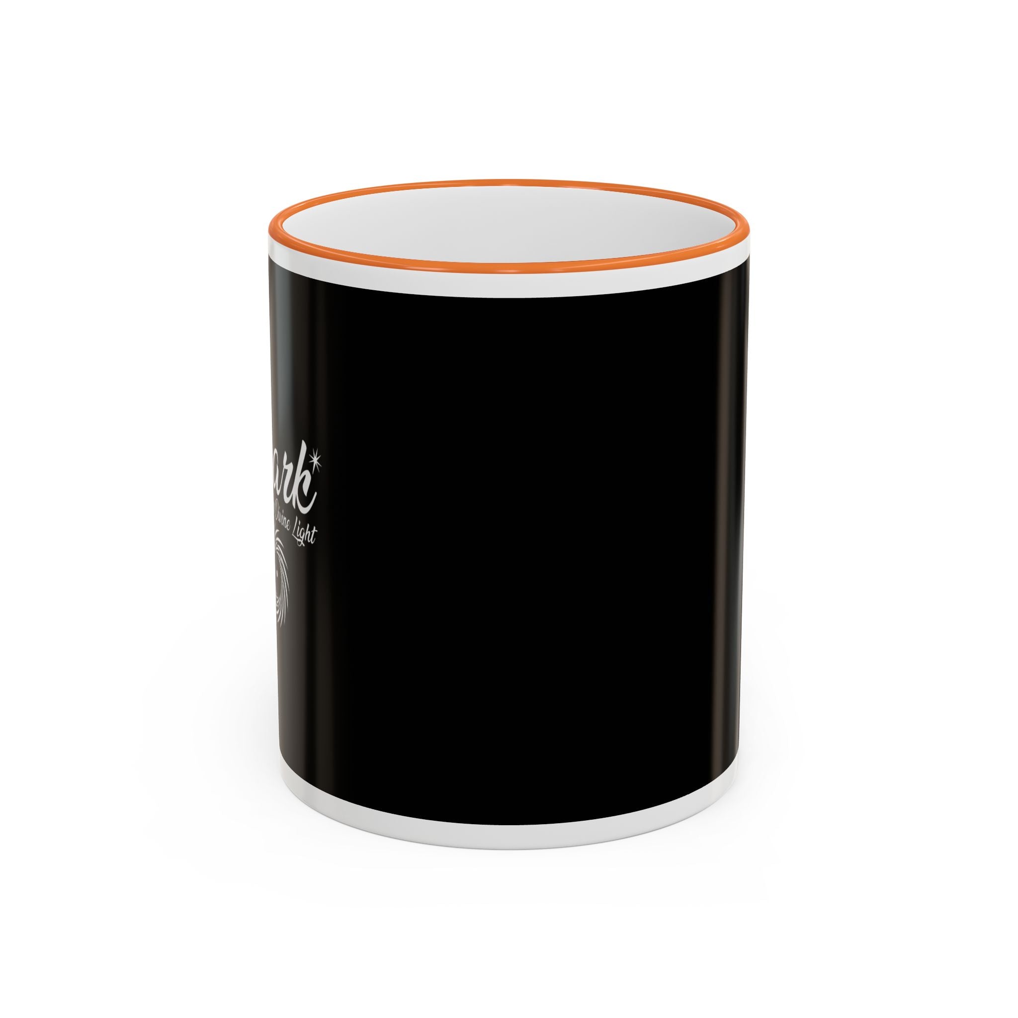 Accent Rim & Handle Mug Black Minimalist Coffee Cup with Blue Rim & Handle