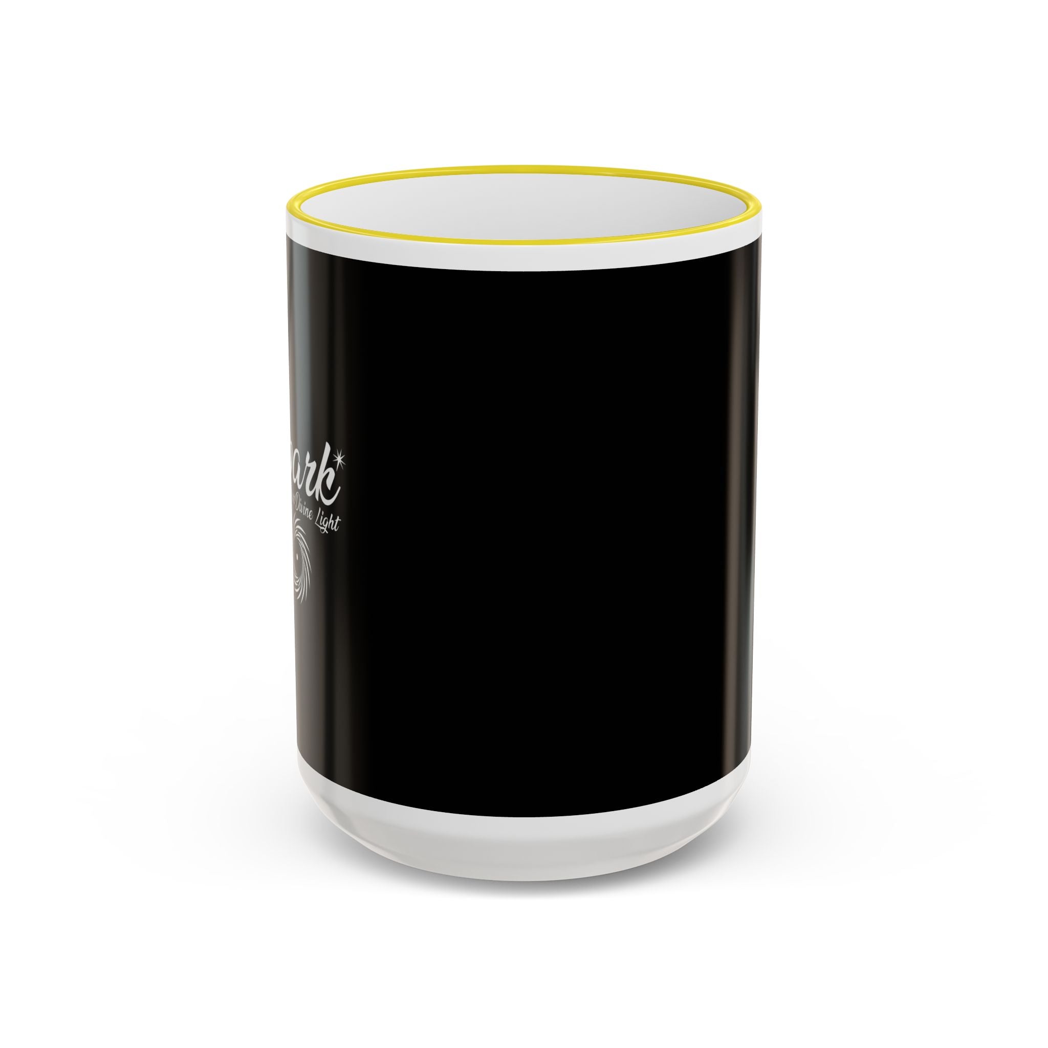 Accent Rim & Handle Mug Black Minimalist Coffee Cup with Blue Rim & Handle