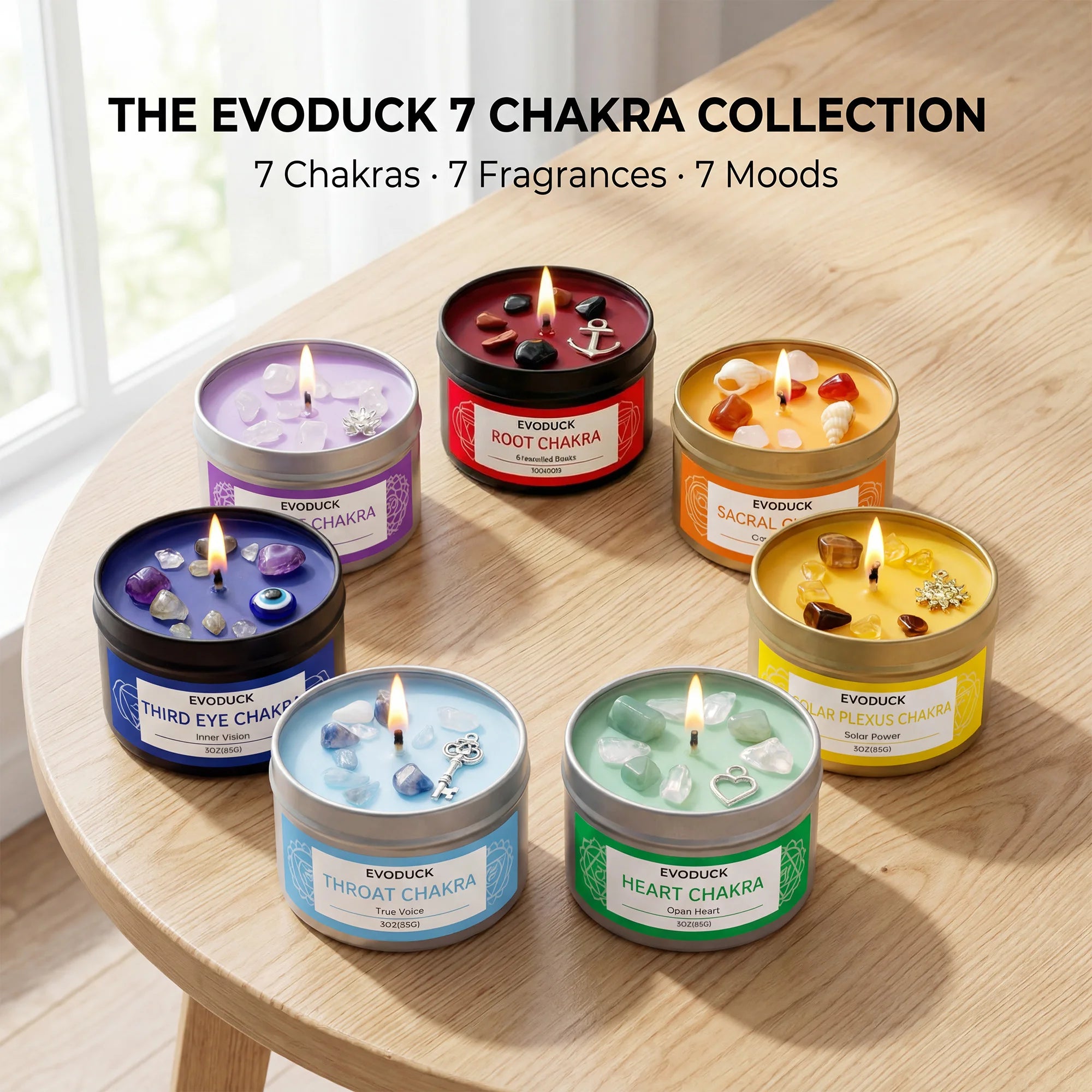 Crown Chakra Scented Candles Sandalwood scent- with Gift Box Spiritual Gifts for Women,Men,Valentines Day Birthday&Anniversary