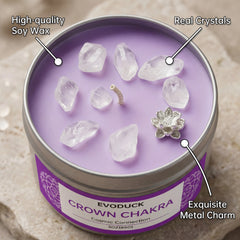 Crown Chakra Scented Candles Sandalwood scent- with Gift Box Spiritual Gifts for Women,Men,Valentines Day Birthday&Anniversary
