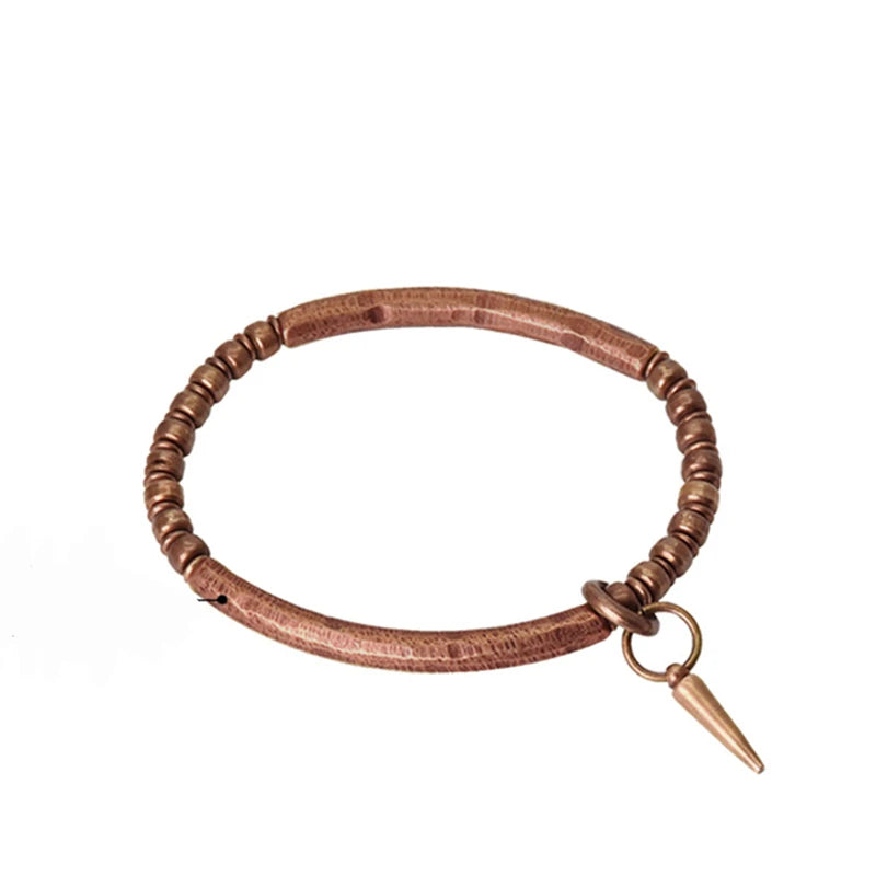 Whole Viking Hammered Pure Copper Bracelet Retro Processed Oxidized Street Rock Style Metal Vajar Unisex Men Women Gift Jewelry