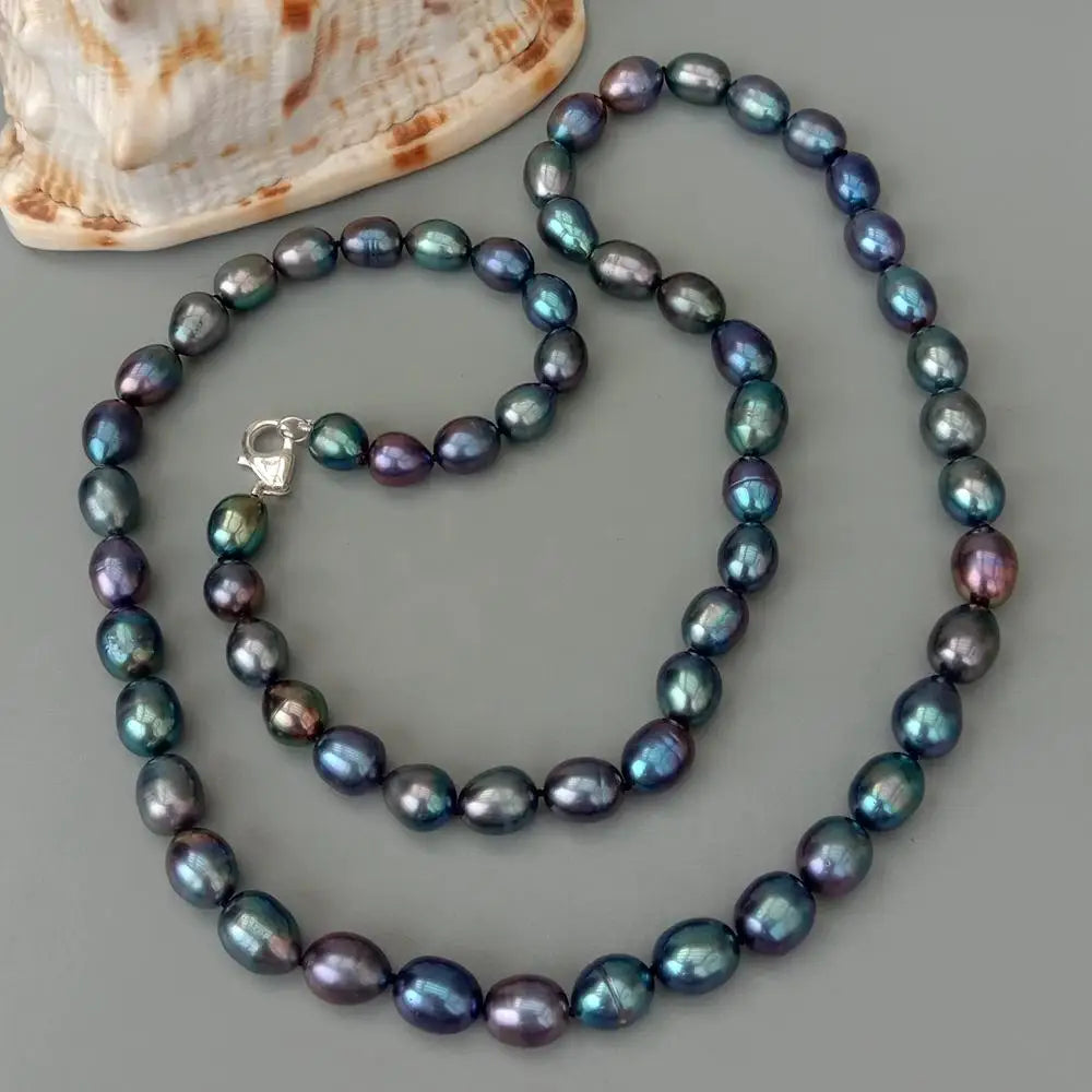 Y·YING  Freshwater Black Pearl Long Necklace 32.5"