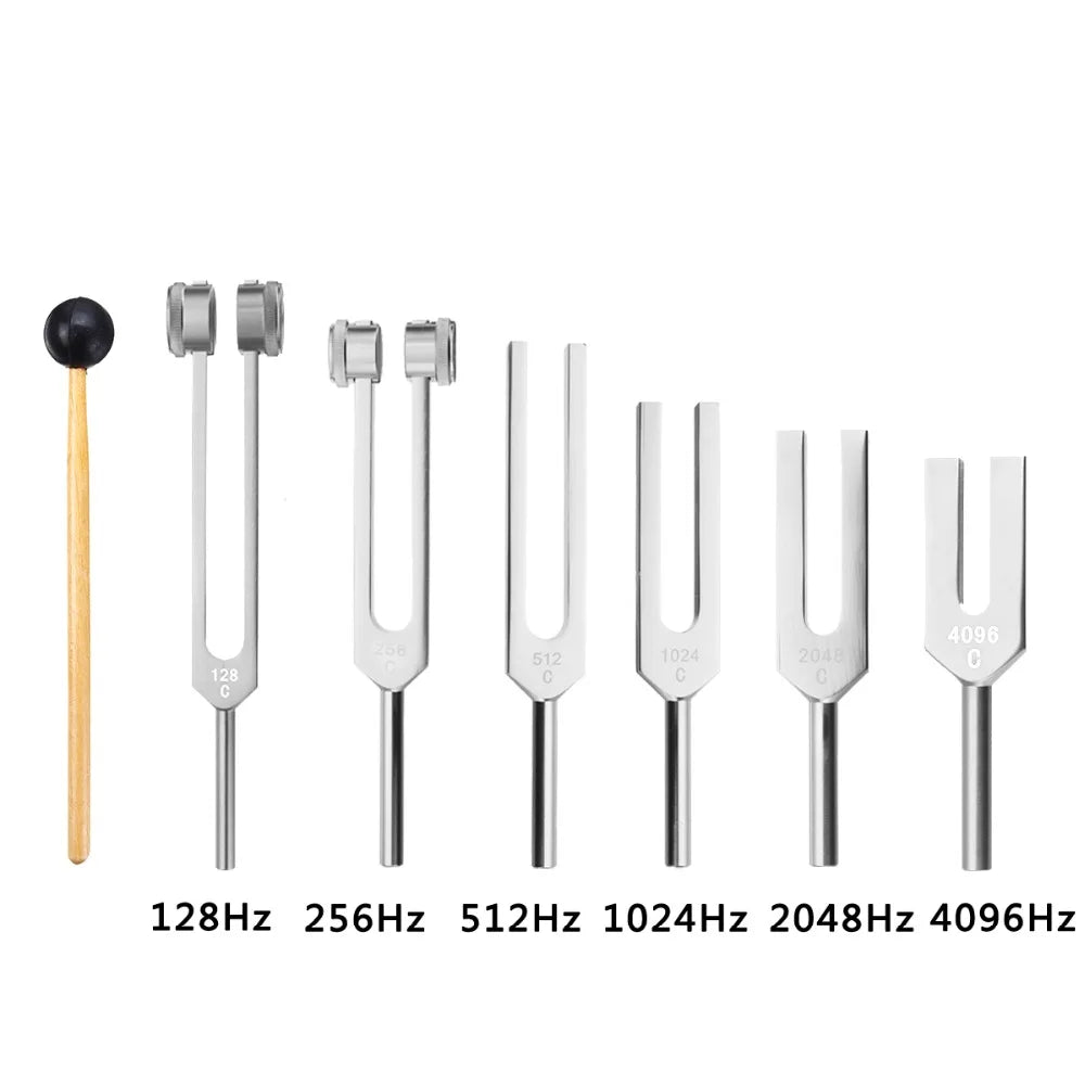 Medical 128Hz 256Hz 512Hz 1024Hz 2048Hz 4096Hz Neurological Massager Chakra Tuning Fork Hammer Stick Sound Healing Therapy Tool