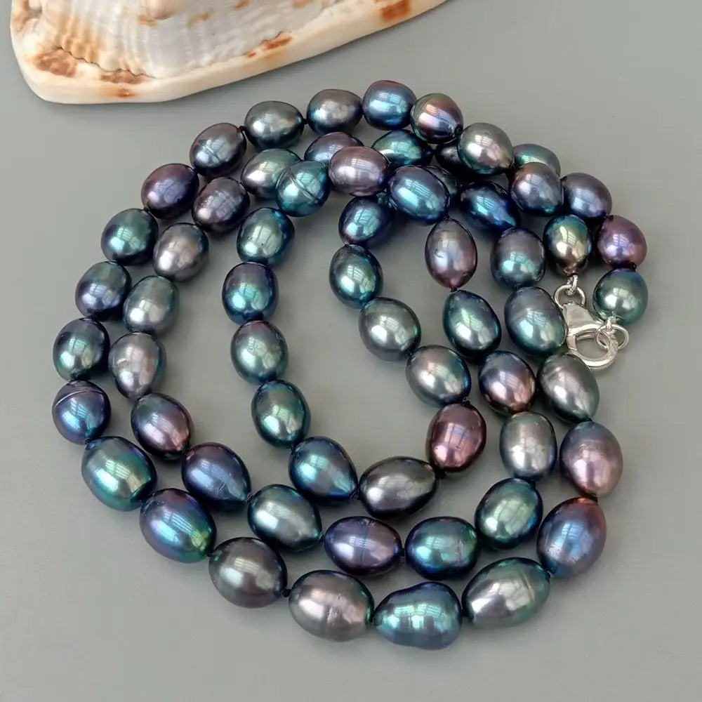 Y·YING  Freshwater Black Pearl Long Necklace 32.5"