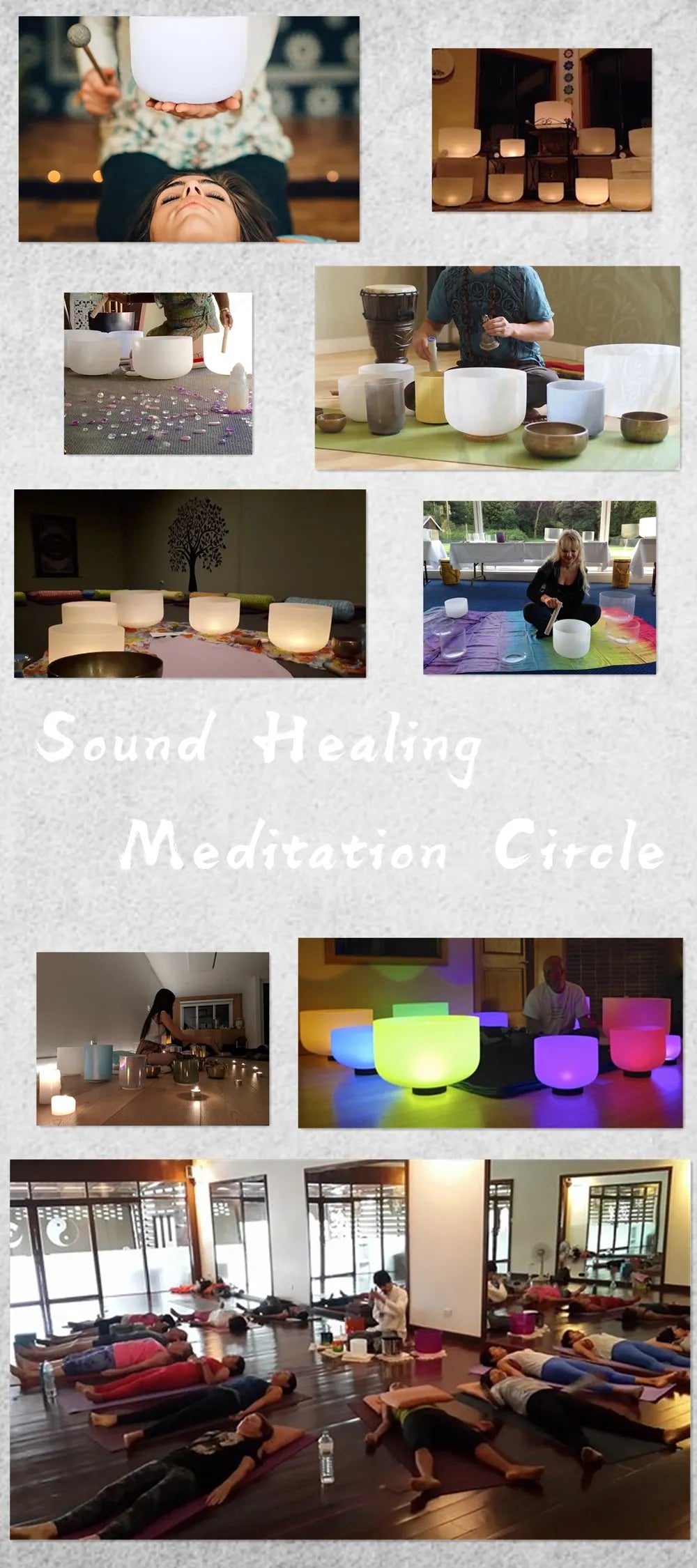 KVKA Chakra Frosted Quartz Crystal Singing Bowl For Meditation Yoga Healing