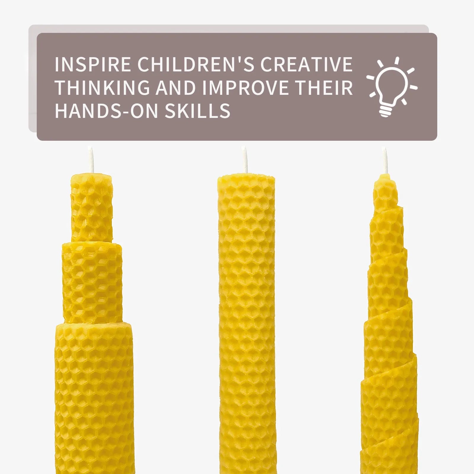 10pcs Natural Beeswax Candles Handmade No Fragrance No Additives Luxury High-End Candles For Candlelight Dinner Wedding Ceremony