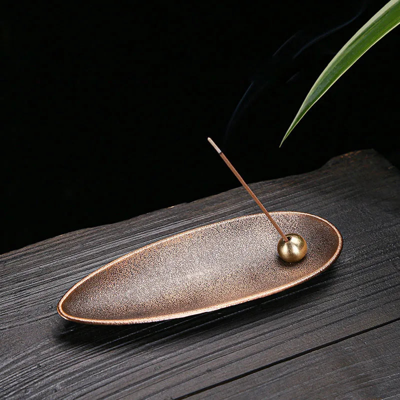 Japanese Alloy Incense Burner Metal White Sage Incense Sticks Holder Zen Household Home Decor Ornaments Ashtray