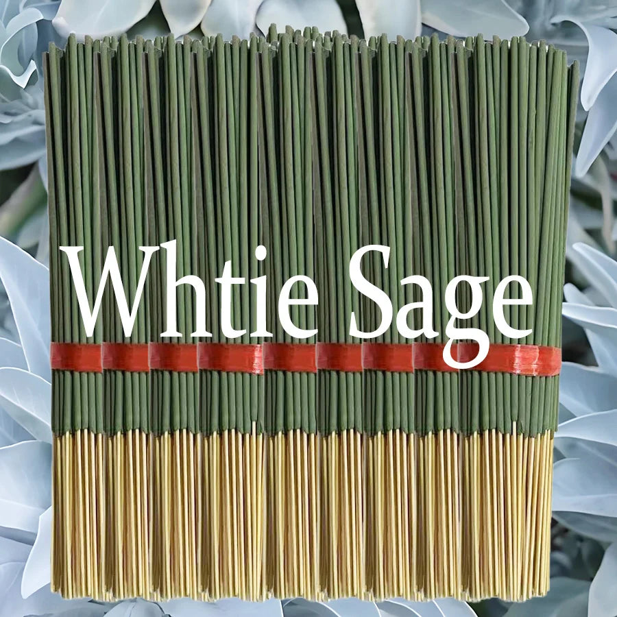 Hot-Selling High-Quality White Sage Incense Sticks, 22cm Long Thickened Handmade Bamboo Stick Incense, Natural Fragrance, Long-Lasting Scent, Suitable for Meditation, Yoga, Massage, Perfect Choice for Purifying the Air in Hom