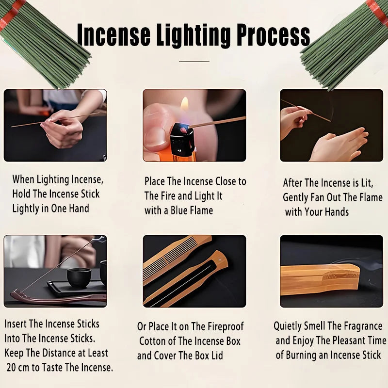 Hot-Selling High-Quality White Sage Incense Sticks, 22cm Long Thickened Handmade Bamboo Stick Incense, Natural Fragrance, Long-Lasting Scent, Suitable for Meditation, Yoga, Massage, Perfect Choice for Purifying the Air in Hom