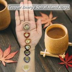 Adjustable Copper Palm Ring Handmade Jewelry Accessories Spiral Palm Ring Portable Copper Cuff for Meditation & Energy Healing