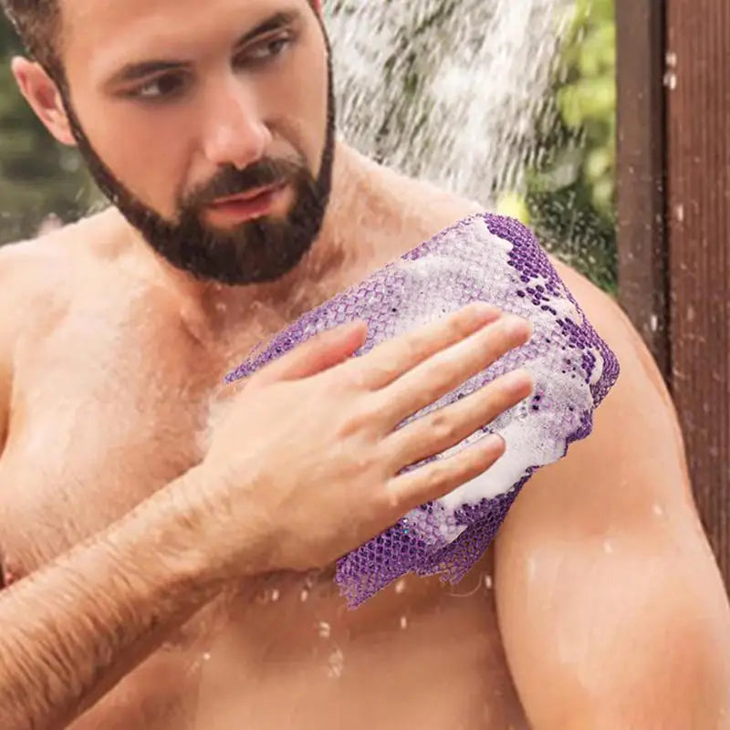 African Bath Net Colorful Net Sponge Body Exfoliator Reusable Bath Sponge Washcloth African Scrubbing Long Net Rag Shower
