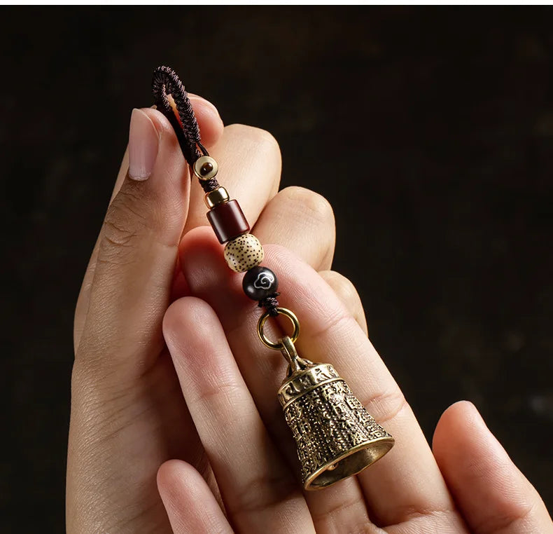 Small Prajna Buddha Heart Sutra retro ancestral style wind chime, Buddha bell, peace bell pendant