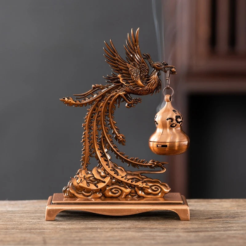 Creative Mini Alloy Phoenix Hanging Incense Burner Incense Holder Yoga Room Indoor Aroma Burners Home Fragrance Decor