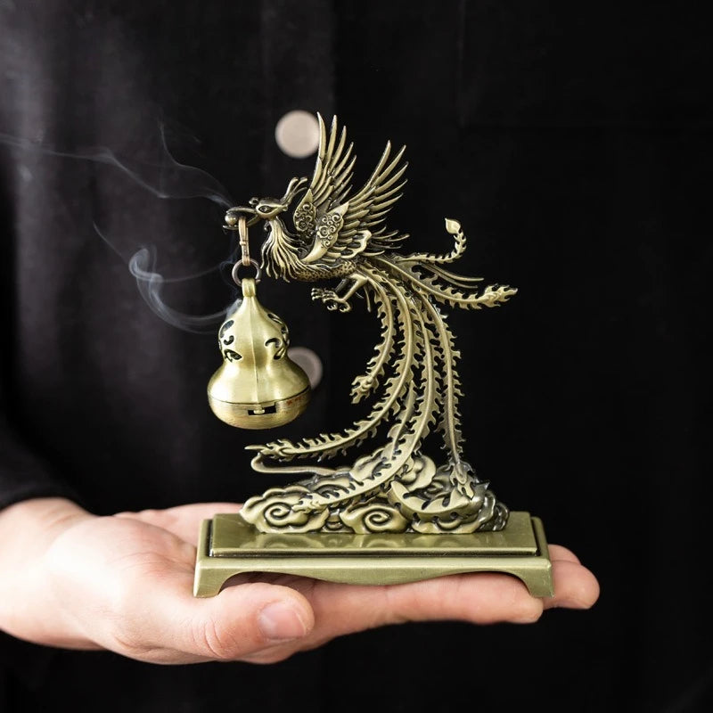 Creative Mini Alloy Phoenix Hanging Incense Burner Incense Holder Yoga Room Indoor Aroma Burners Home Fragrance Decor
