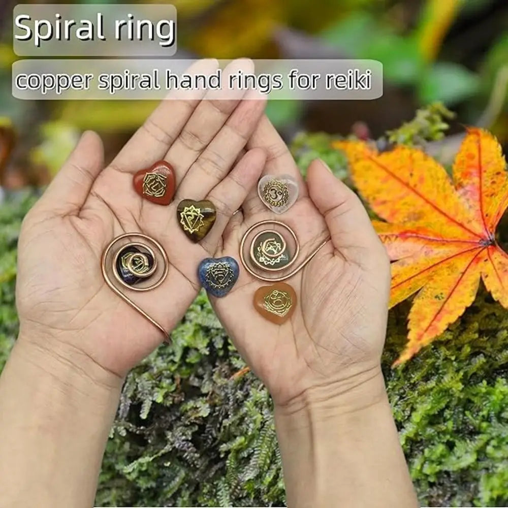 Adjustable Copper Palm Ring Handmade Jewelry Accessories Spiral Palm Ring Portable Copper Cuff for Meditation & Energy Healing