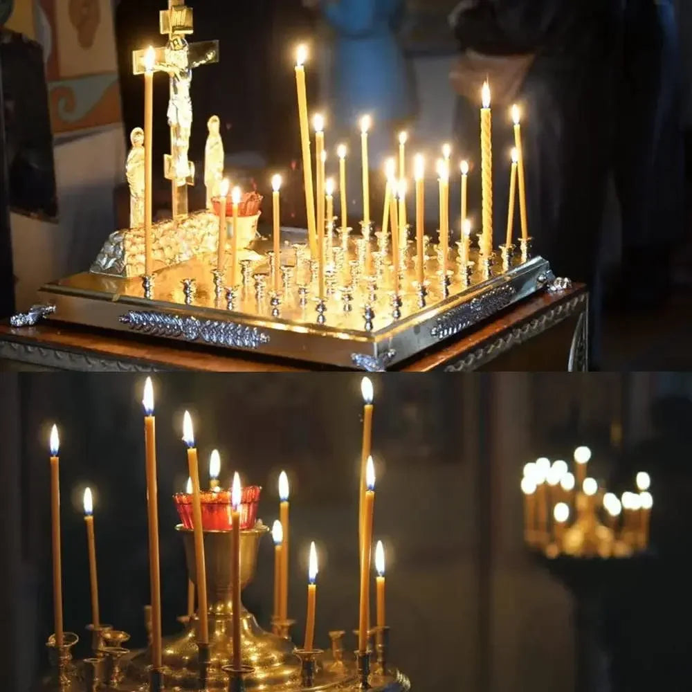 50-300Pcs Natural Beeswax Candles Decorative Hanukkah Candles Beeswax Birthday Candles for Church Prayer Cake Christmas 6.29in