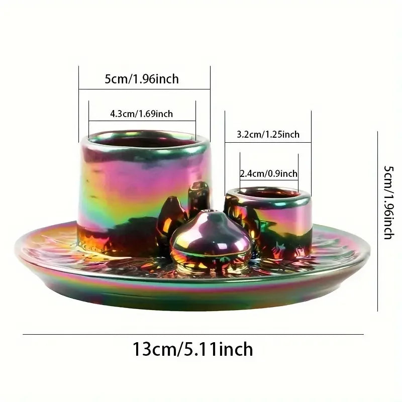 Candle Holder Electroplated Color Incense Burner Palo Santo Holder Sage Holder Incense Holder for Sticks Multifunctional Burner