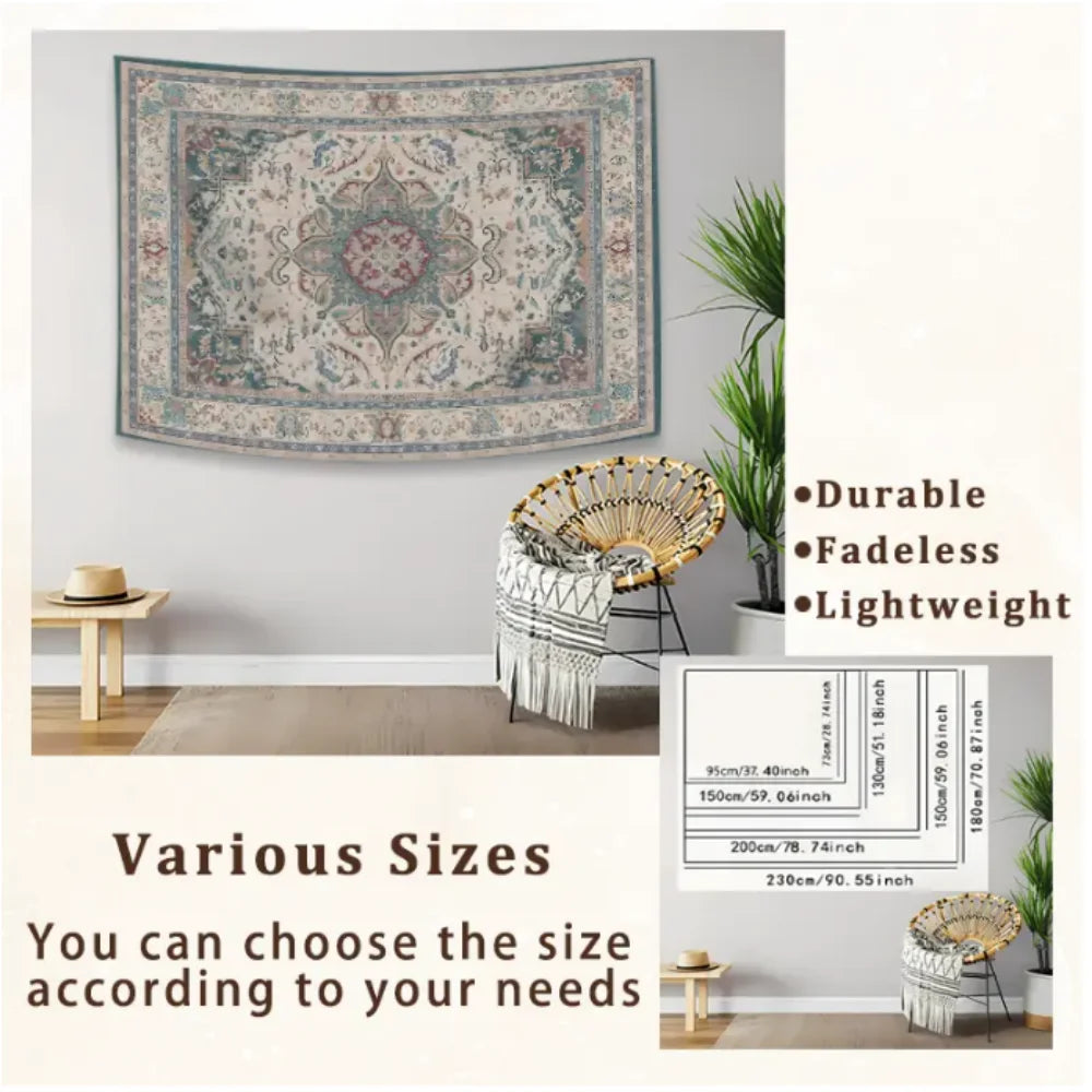 VIKAMA Spiritual Chakra Forest Tapestry Meditation Tree Bohemian Style Living Room Feature Wall Decor Room Accent