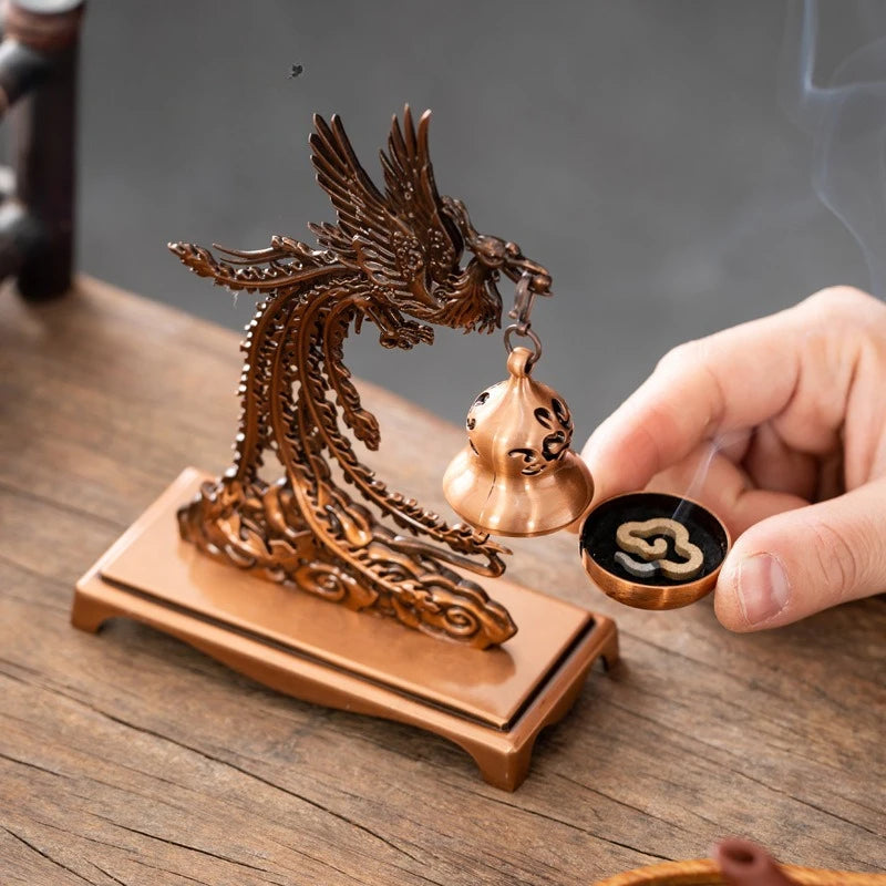 Creative Mini Alloy Phoenix Hanging Incense Burner Incense Holder Yoga Room Indoor Aroma Burners Home Fragrance Decor
