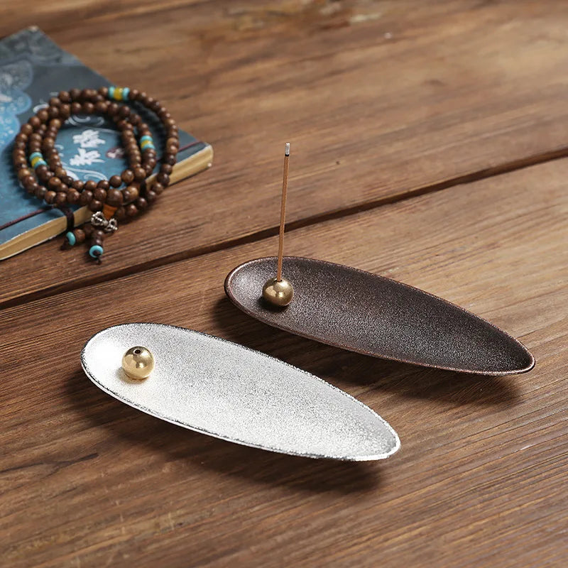 Japanese Alloy Incense Burner Metal White Sage Incense Sticks Holder Zen Household Home Decor Ornaments Ashtray