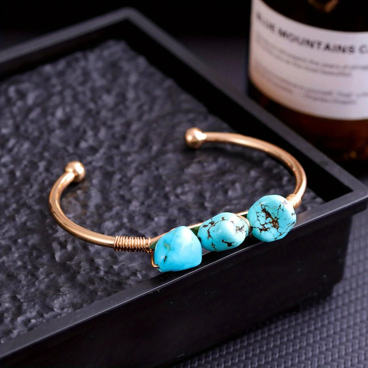 YEEVAA 1pc Natural Crystal Bracelet Irregular Raw Stone Copper Wire Wrapped Chakra Healing Balance Gemstone Bangle Jewelry Gift