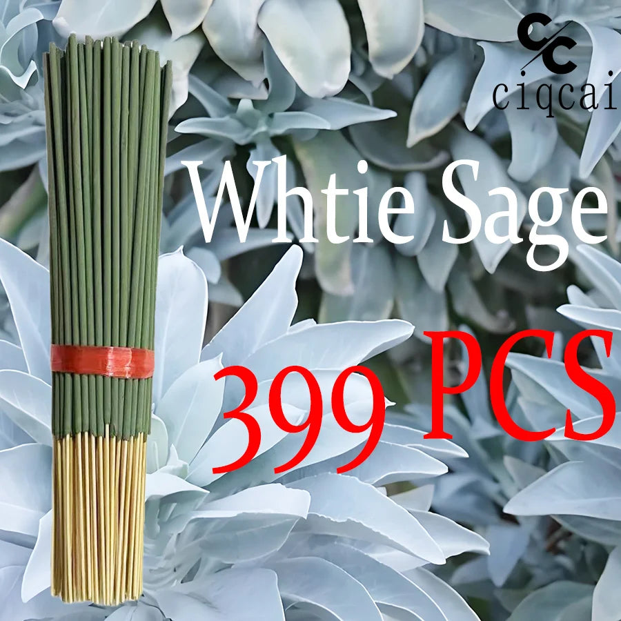 Hot-Selling High-Quality White Sage Incense Sticks, 22cm Long Thickened Handmade Bamboo Stick Incense, Natural Fragrance, Long-Lasting Scent, Suitable for Meditation, Yoga, Massage, Perfect Choice for Purifying the Air in Hom