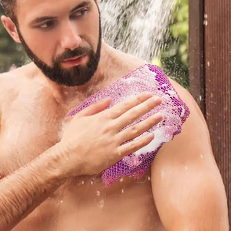 African Bath Net Colorful Net Sponge Body Exfoliator Reusable Bath Sponge Washcloth African Scrubbing Long Net Rag Shower