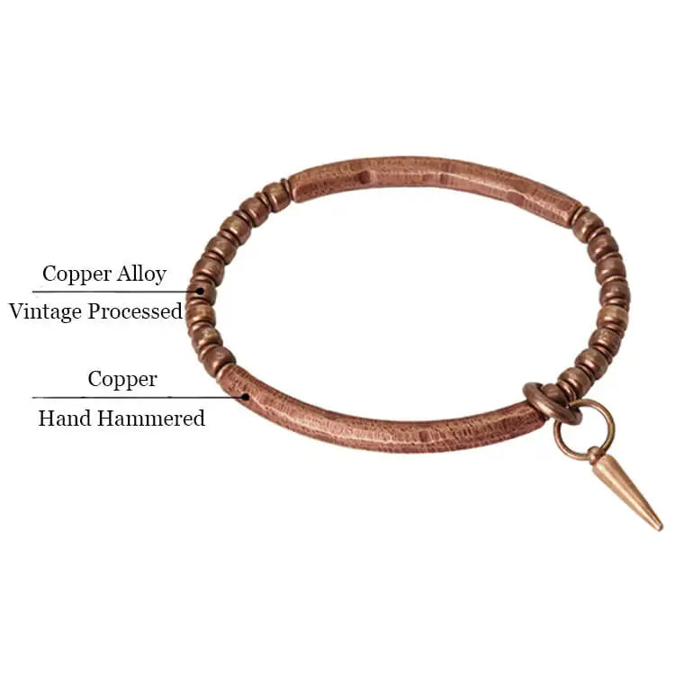 Whole Viking Hammered Pure Copper Bracelet Retro Processed Oxidized Street Rock Style Metal Vajar Unisex Men Women Gift Jewelry