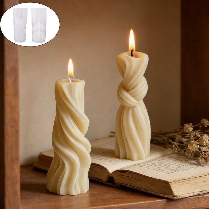 Geometric cylindrical candle molds, with a three-dimensional texture for easy demolding; perfect for trendy European-style aroma