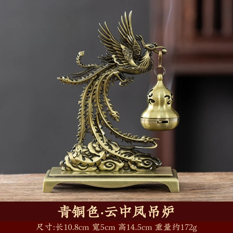 Creative Mini Alloy Phoenix Hanging Incense Burner Incense Holder Yoga Room Indoor Aroma Burners Home Fragrance Decor
