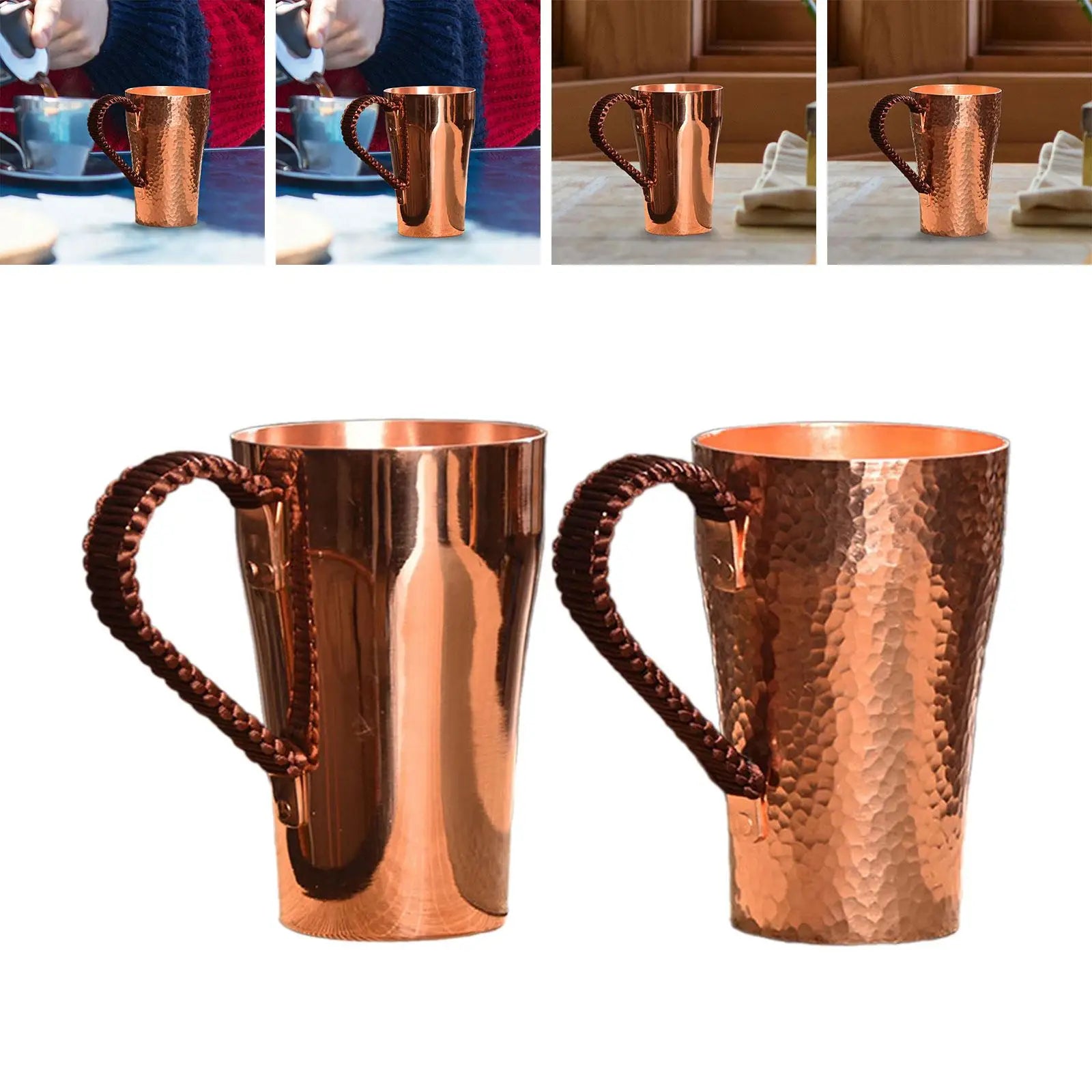 Copper Coffee Mug Drinkware Moscow Mules Cup Large Capacity 400ml Water Mug Handmade Copper Water Cup for Beverage Hosuehold