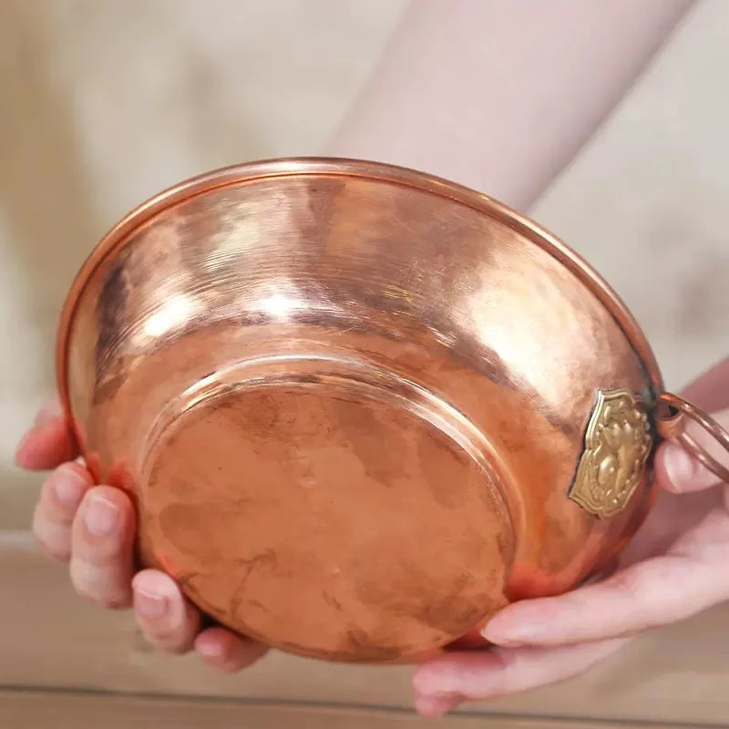 Red Copper Aromatherapy Dish,Engraving Hammer Texture Incense Pile Plate,Tibetan Religious Item Tray Desktop Altars Decorative