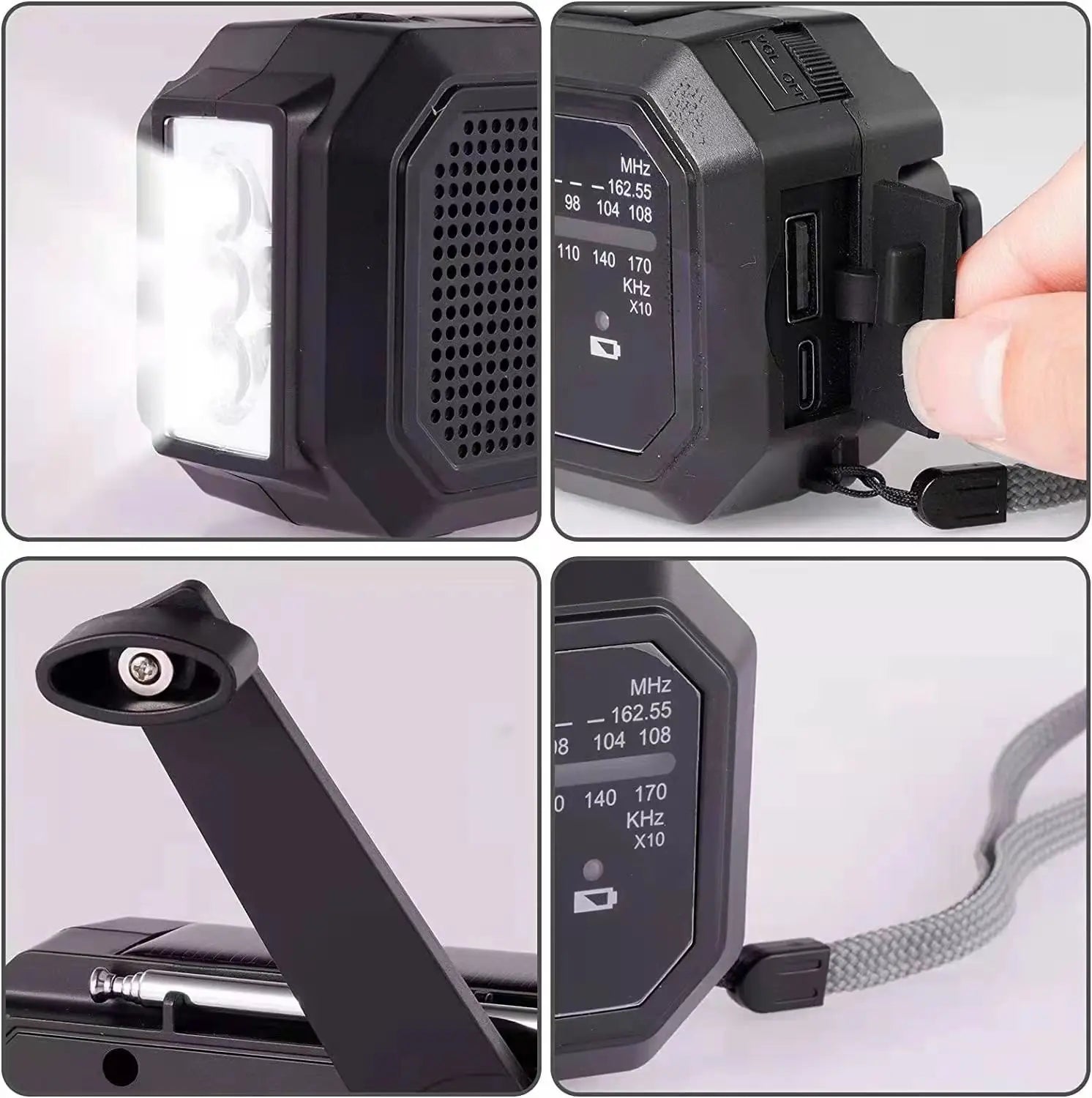 Portable Solar Radio, Emergency Kits first Aid Radio with Crank, Dynamo AM/FM Radio,Blackout  Power station,USB Phone Charger